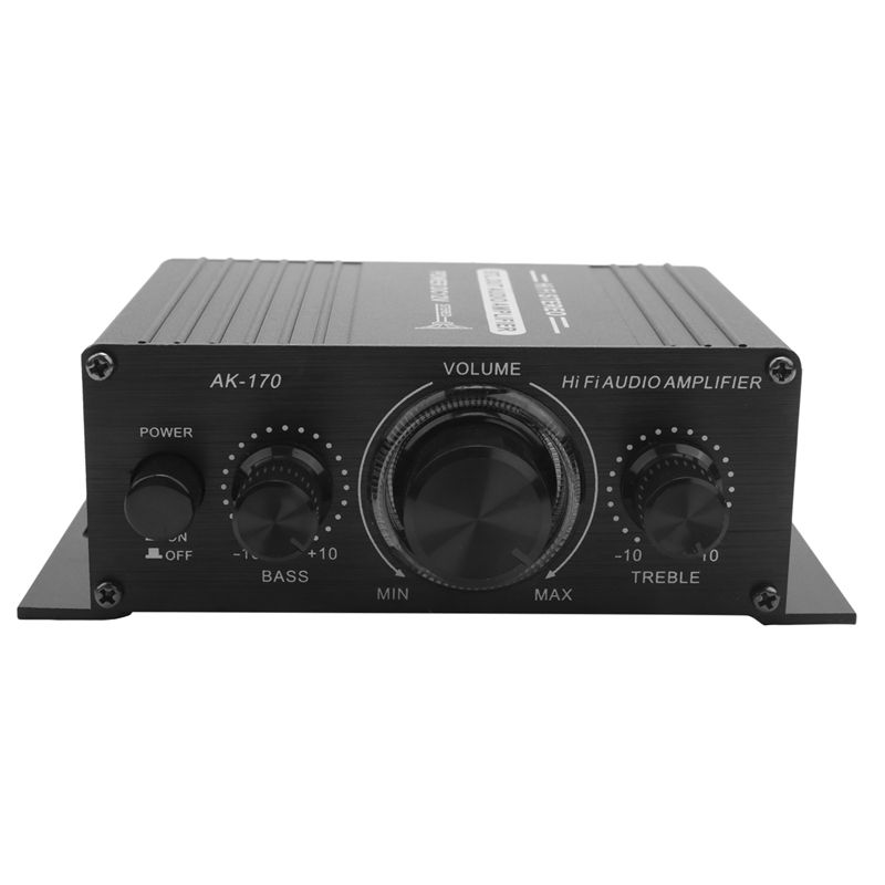 12V Mini Audio Power Car Amplifier Digital Audio Receiver AMP Dual Channel 20W20W Bass Treble Volume Control