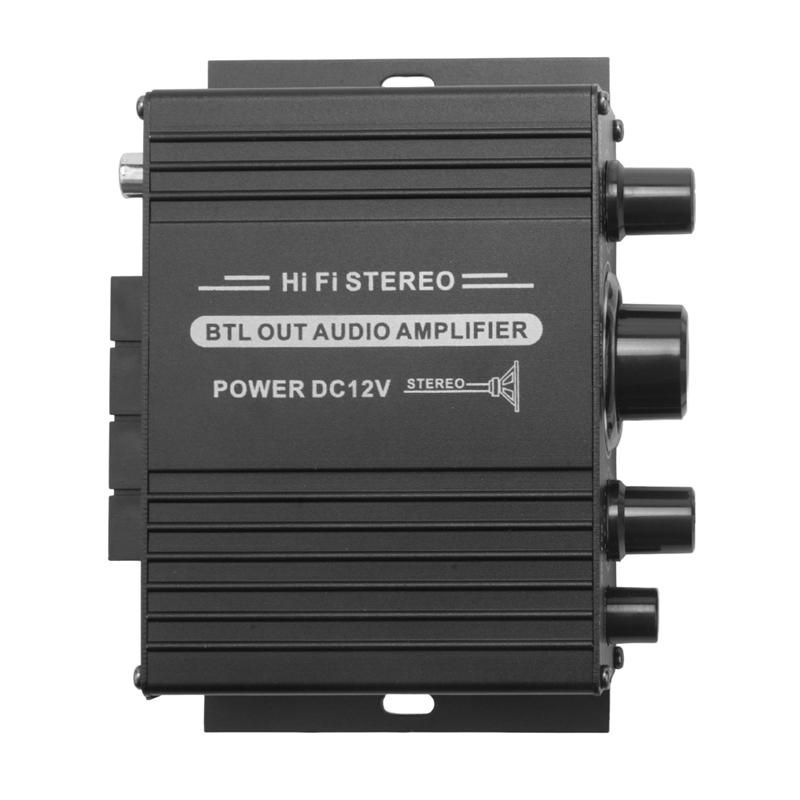 12V Mini Audio Power Car Amplifier Digital Audio Receiver AMP Dual Channel 20W20W Bass Treble Volume Control