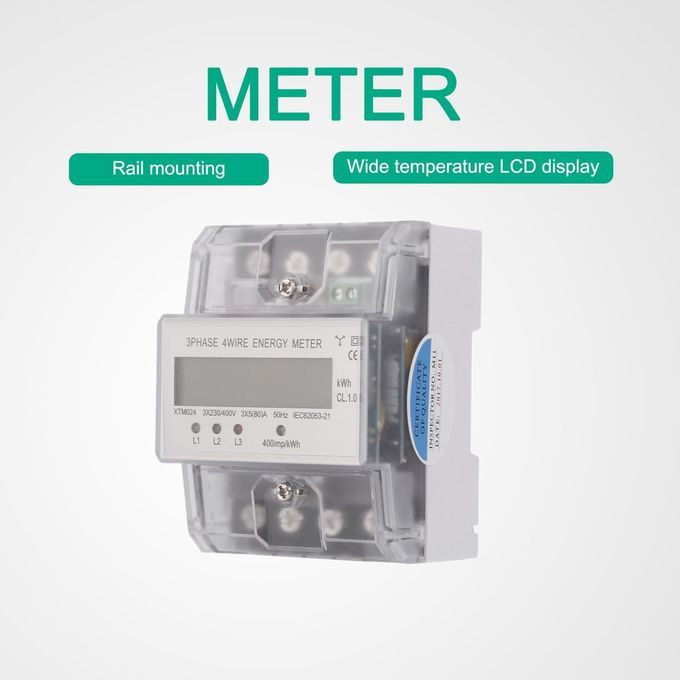 XTM024 5(80)A 3x230/400V Rail Ele Tri Ity Three-Phase Four Wire Energy Meter-transparent