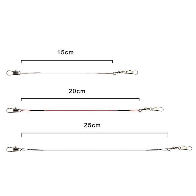 100    Leader Hooks With Steel Leader  -black, 30 30cm Black