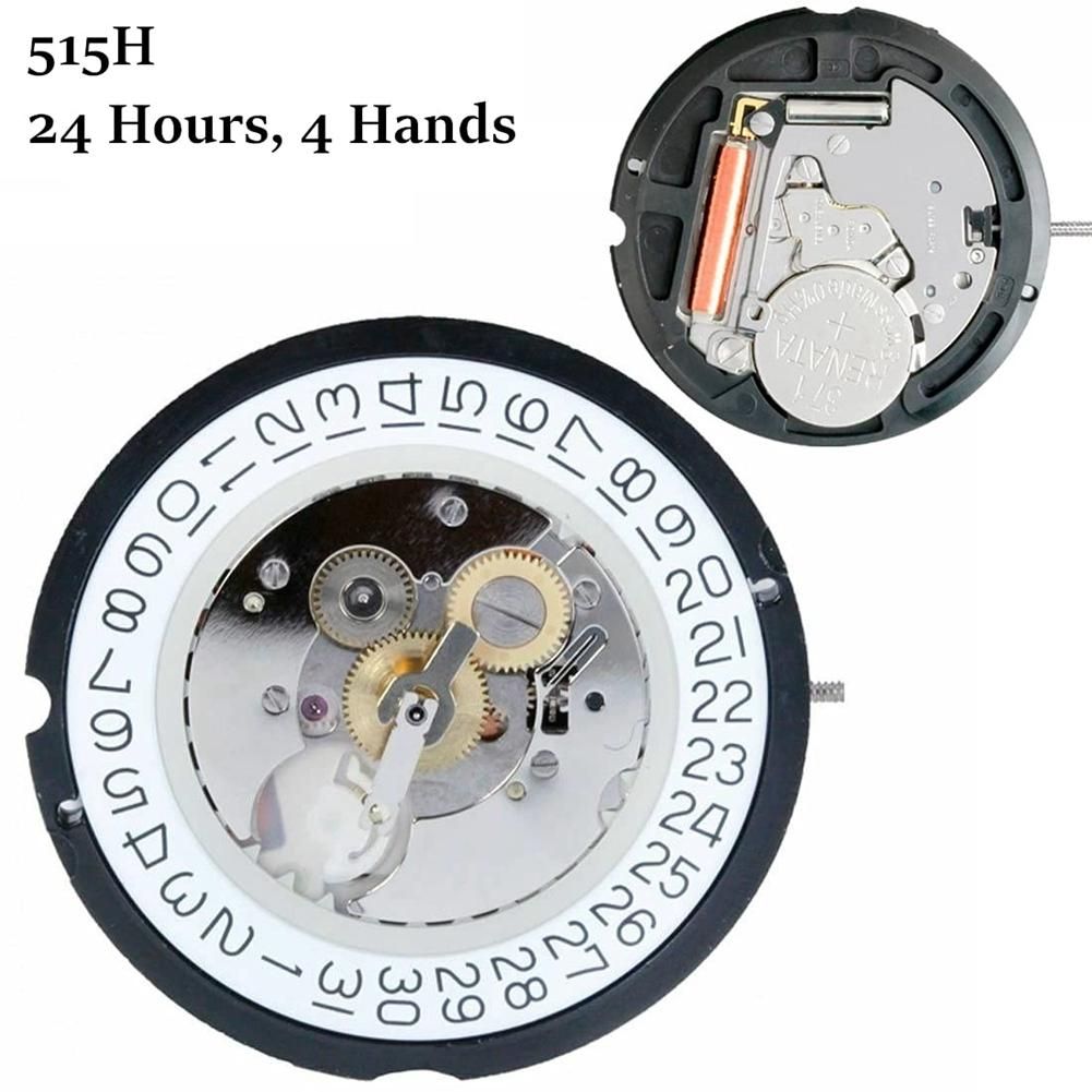 1 PCS 515H 24Hours 4Hands/Pins Quartz Watch