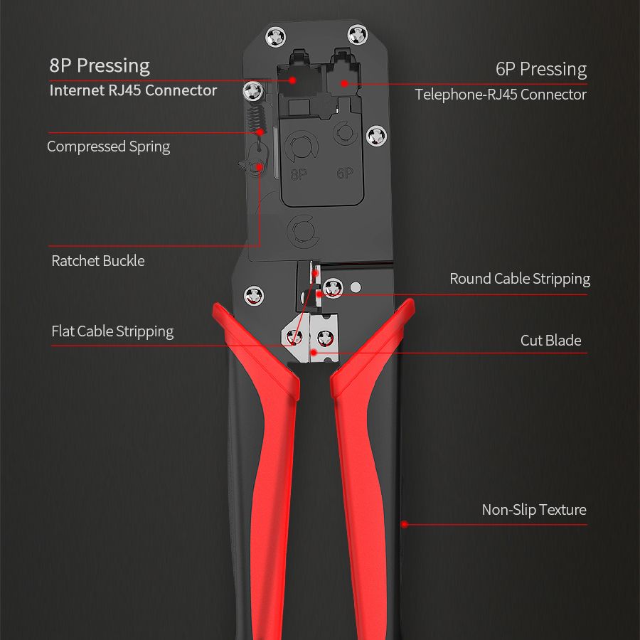 ONTi RJ45 Crimping Tool Ethernet Network LAN Cable Crimper