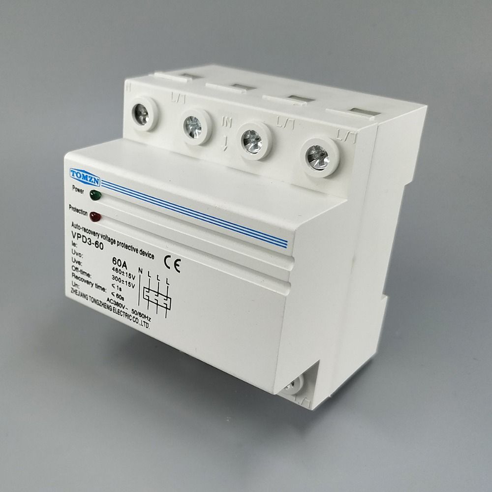 60A 380V~ Three Phase Four Wire Din Rail Automatic Recovery