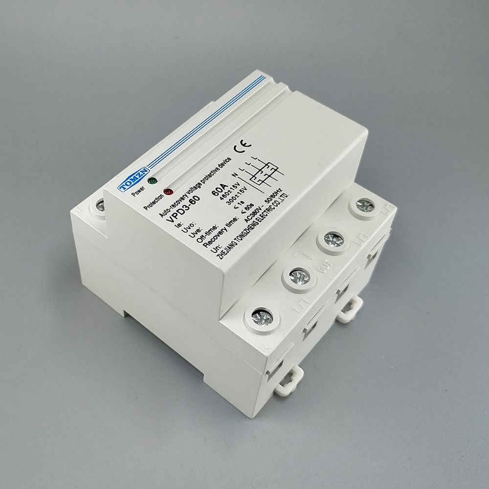 60A 380V~ Three Phase Four Wire Din Rail Automatic Recovery