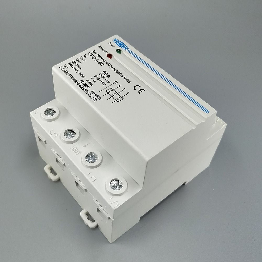 60A 380V~ Three Phase Four Wire Din Rail Automatic Recovery