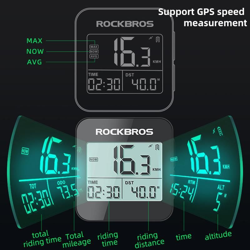 ROCKBROS Smart Bicycle Computer with Gps Speedometer USB Charge Wireless Bike Computer Ultralight Mtb Road Bicycle Accessories