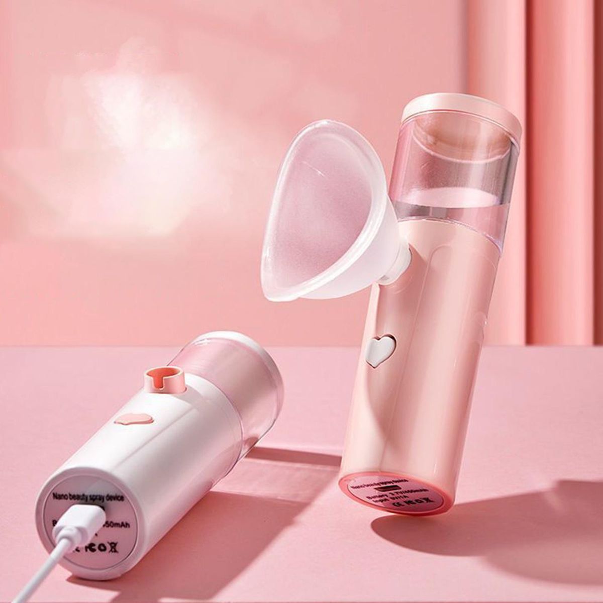 Portable Face Mist Steamer Hydration Atomization Pink