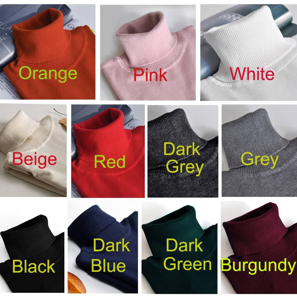 Winter Women Sweater Knitwear Turtle Neck Long Sleeves-dark Gray