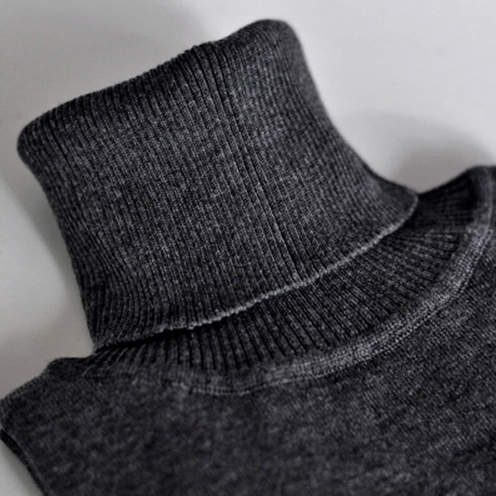 Winter Women Sweater Knitwear Turtle Neck Long Sleeves-dark Gray