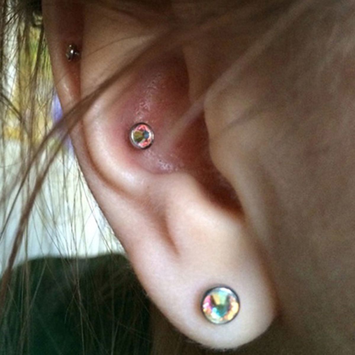 3Pcs/Set Women Fashion Stainless Steel Round Rhinestone Ear Studs Earrings For Party-Black