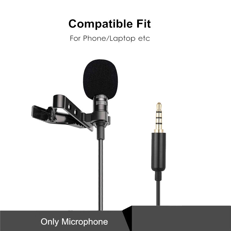 Mini Portable Lavalier Microphone 3.5mm Hands Free Cord Line