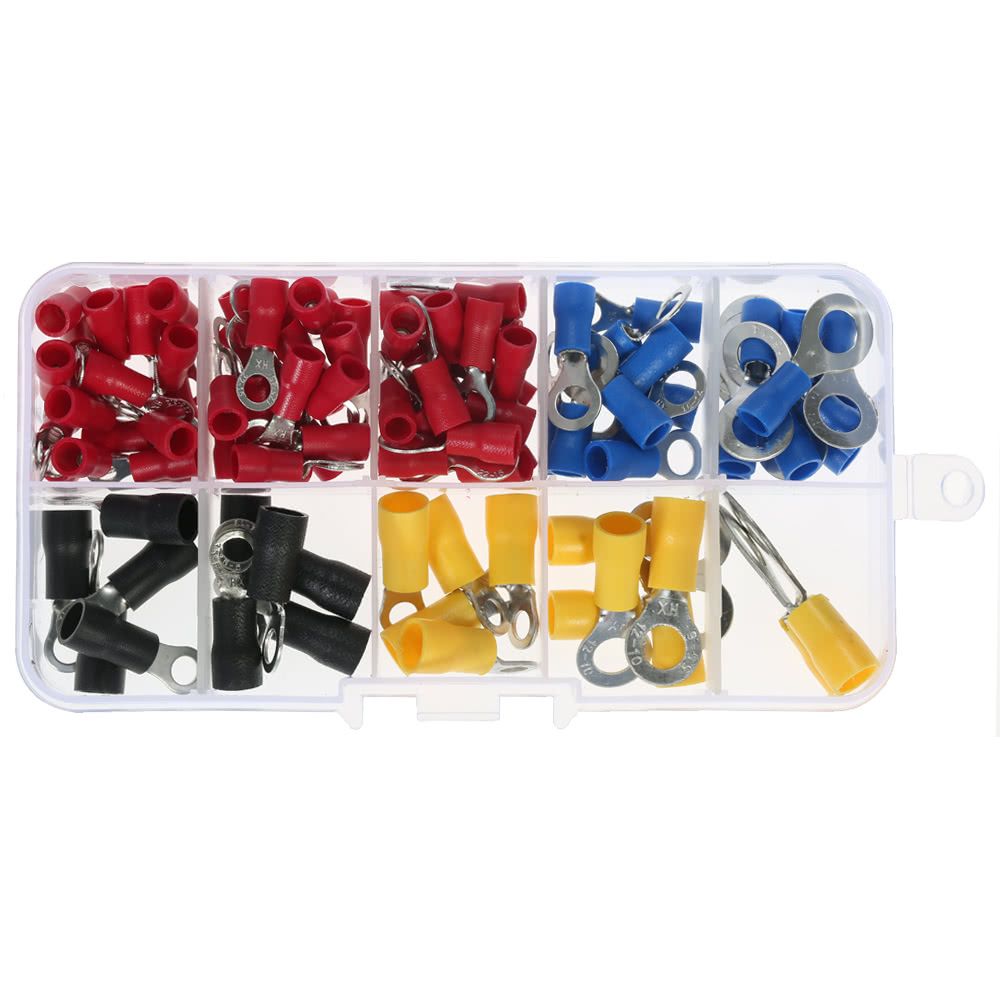 102PCS Assorted Insulated Terminals 10 Kinds Copper Crimp