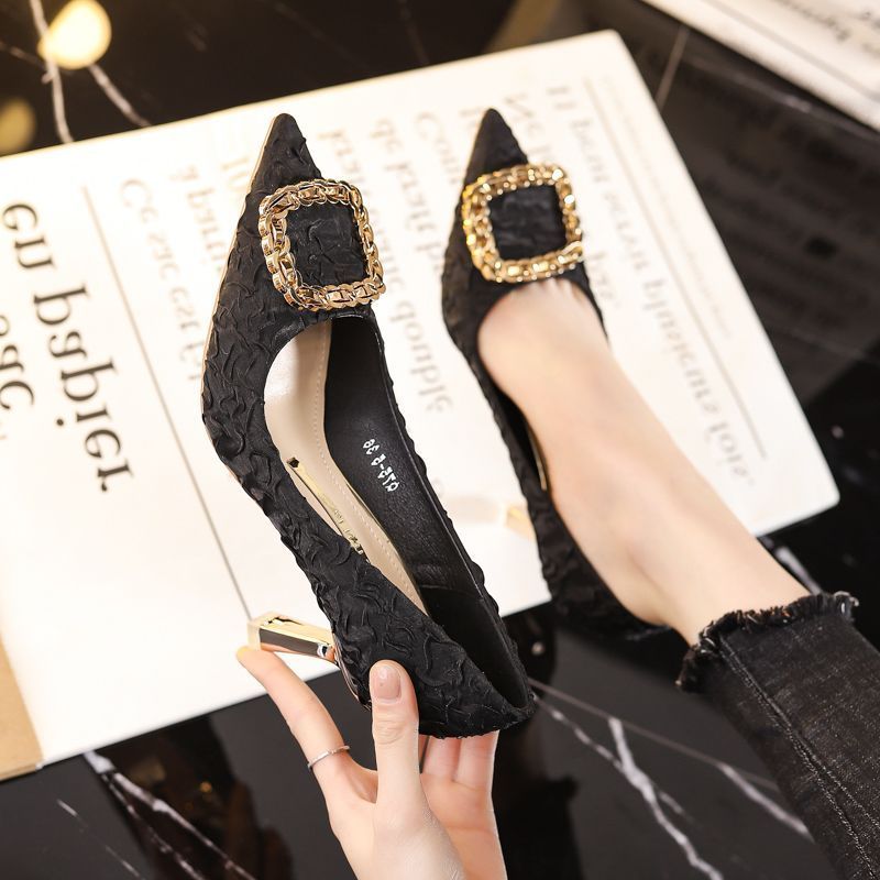 Unique Design High Heels Coming-of-age Ceremony Heel -Black