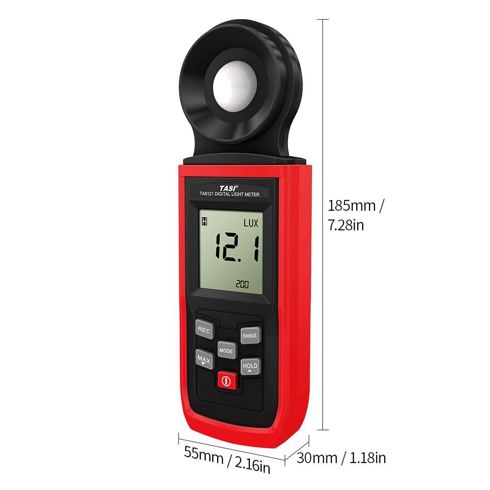 TASI Handheld Lux Meter Mini LCD Luminometer Digital Photometer Luxmeter Light Meter Illuminometer 0-100000 Lux with Max/Min/Data Hold Mode