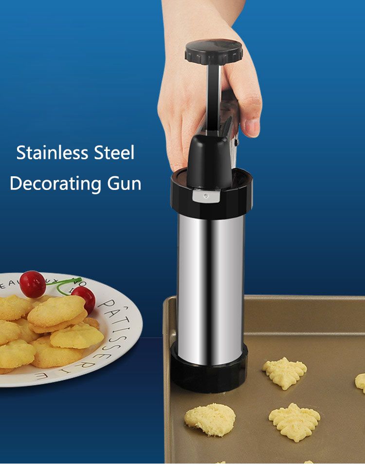 Stainless Steel Decorating Gun Cookie Biscuits Hand-Pressed