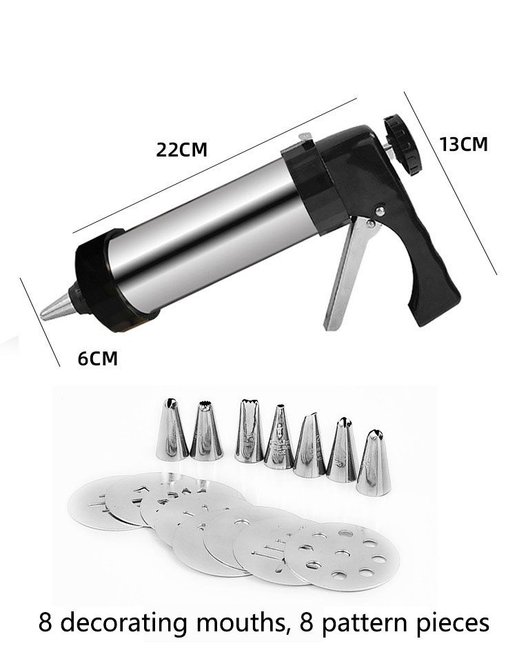 Stainless Steel Decorating Gun Cookie Biscuits Hand-Pressed
