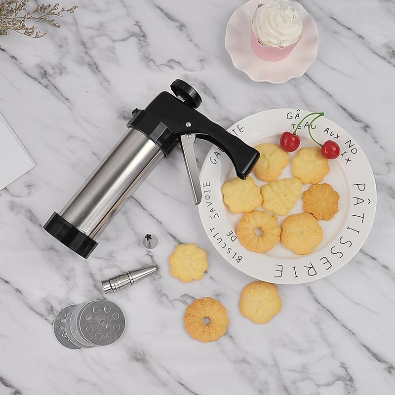 Stainless Steel Decorating Gun Cookie Biscuits Hand-Pressed