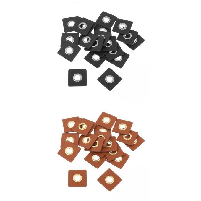 PU Leather Badges Eyelets Grommets Patch Labels