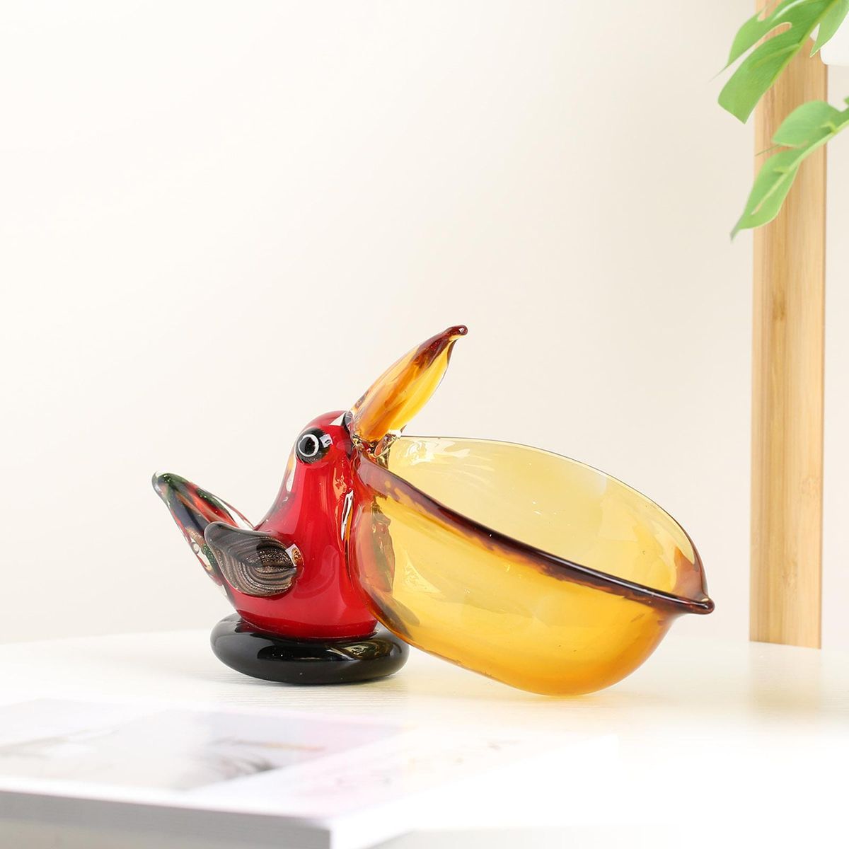 Tomfeel Bird Statue with Big Open Mouth Animal Storage Bowl Candy Dish Fruit Bowl Snack Keychain Holder Living Room Bedroom Kitchen Desktop Decor