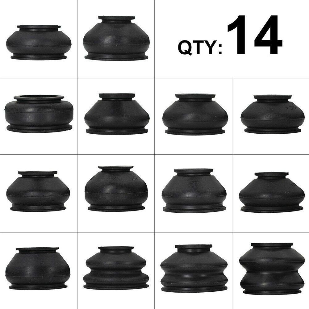 14 PCS Dust Boot Covers Universal Rubber Car Ball Joint Dust Boot Covers Drive Shaft Cover Trim Replace Track Rod End Kit