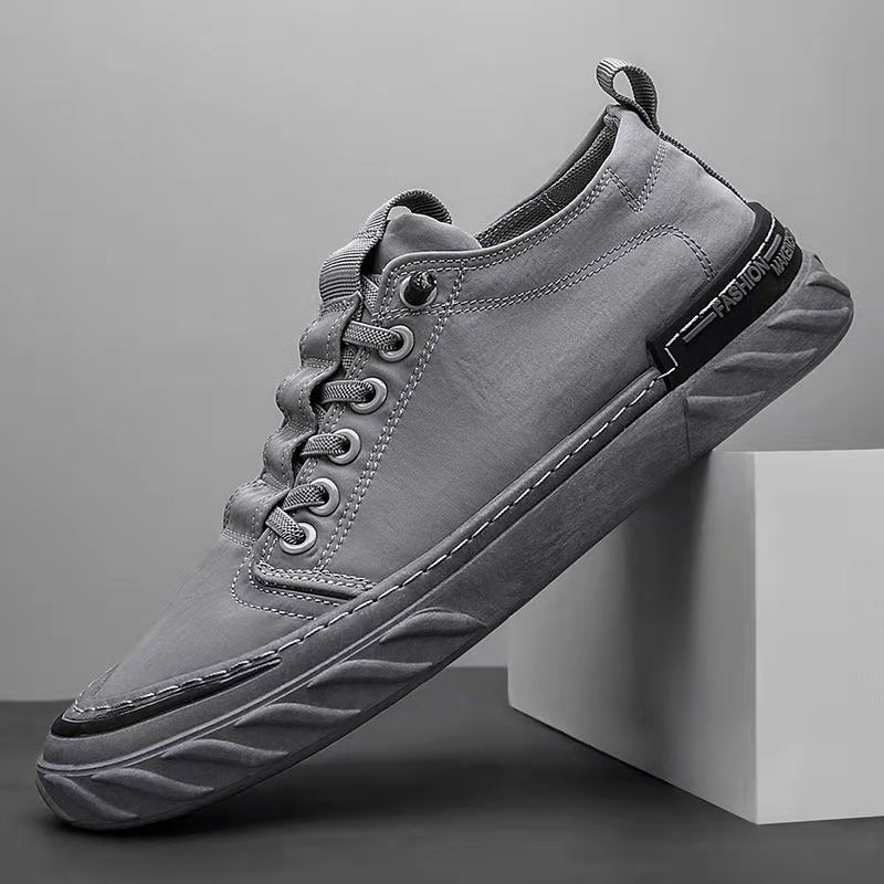 Men's Flat Heel Fashion Ice Silk Grey Casual Cloth Canvas Shoes