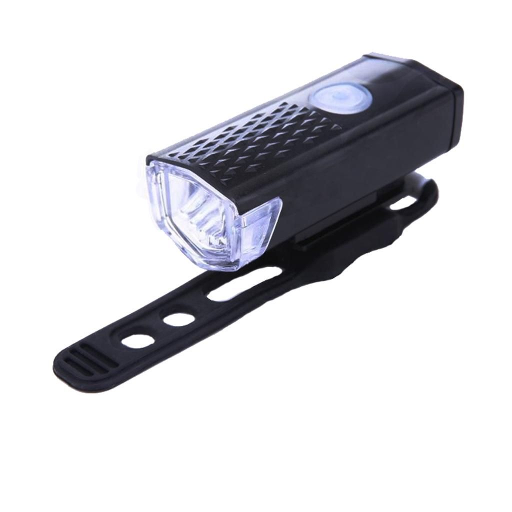 Rechargeable USB Bike Headlight Riding Road Bicycle Front Lamp Black