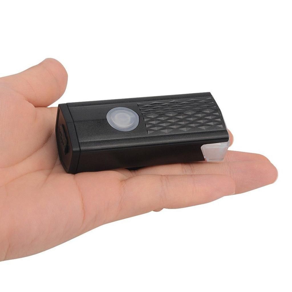 Rechargeable USB Bike Headlight Riding Road Bicycle Front Lamp Black