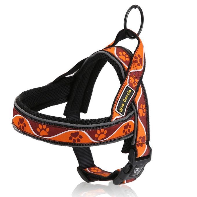 G-6413 Dog Harness Front Vest Nylon Dogs Perfe T For Daily Training Walking-Red-Orange-L