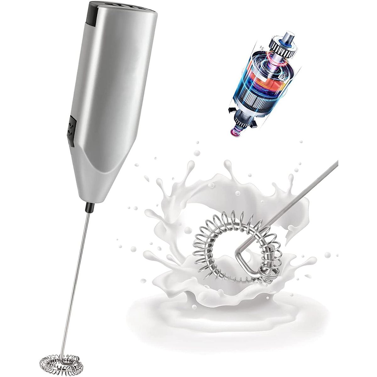 Milk Frother Quiet Hand Held Frother Whisk High Powered