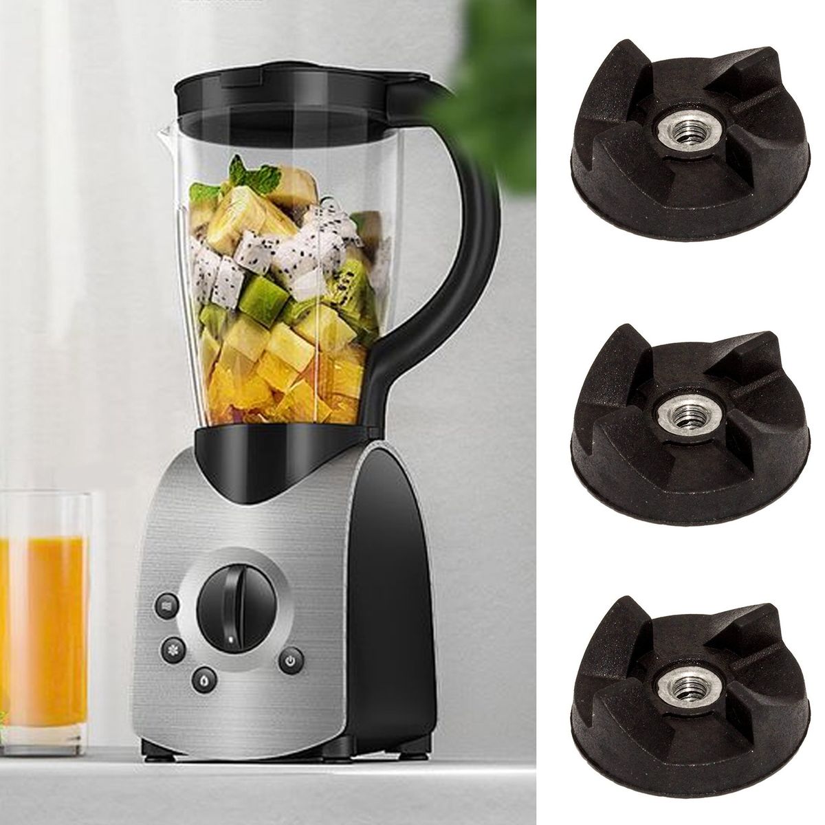4Pcs Blade Replacement Gear Juicer Base Blender Spare Parts Gear Black