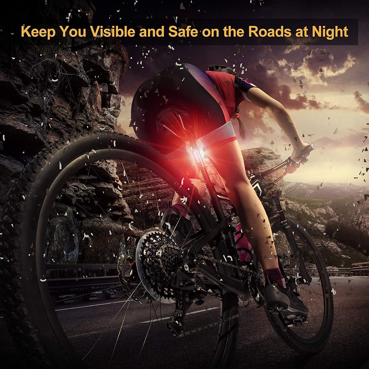 USB Rechargeable LED Bicycle Tail Light, Safety Tail Light