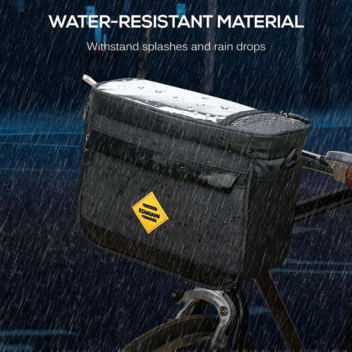 Cycling Insulated Bike Cooler Bag Water Resistant Bike Handlebar Bag Bike Basket Front Bag Pannier with Bike Phone Mount