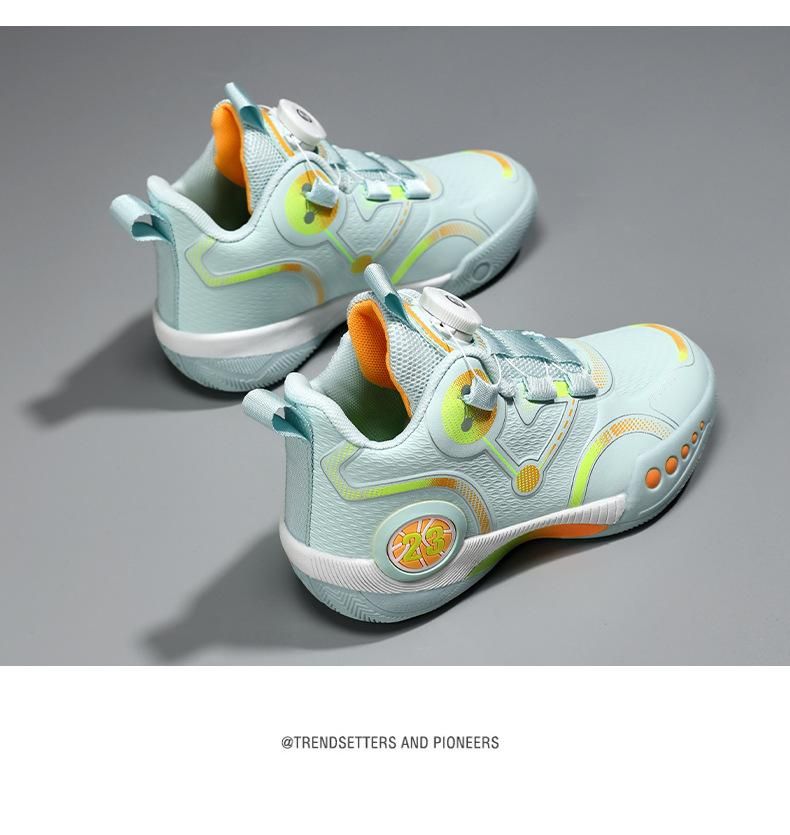 Boys/Adults Basketball Shoes Twist Button Sneakers Green