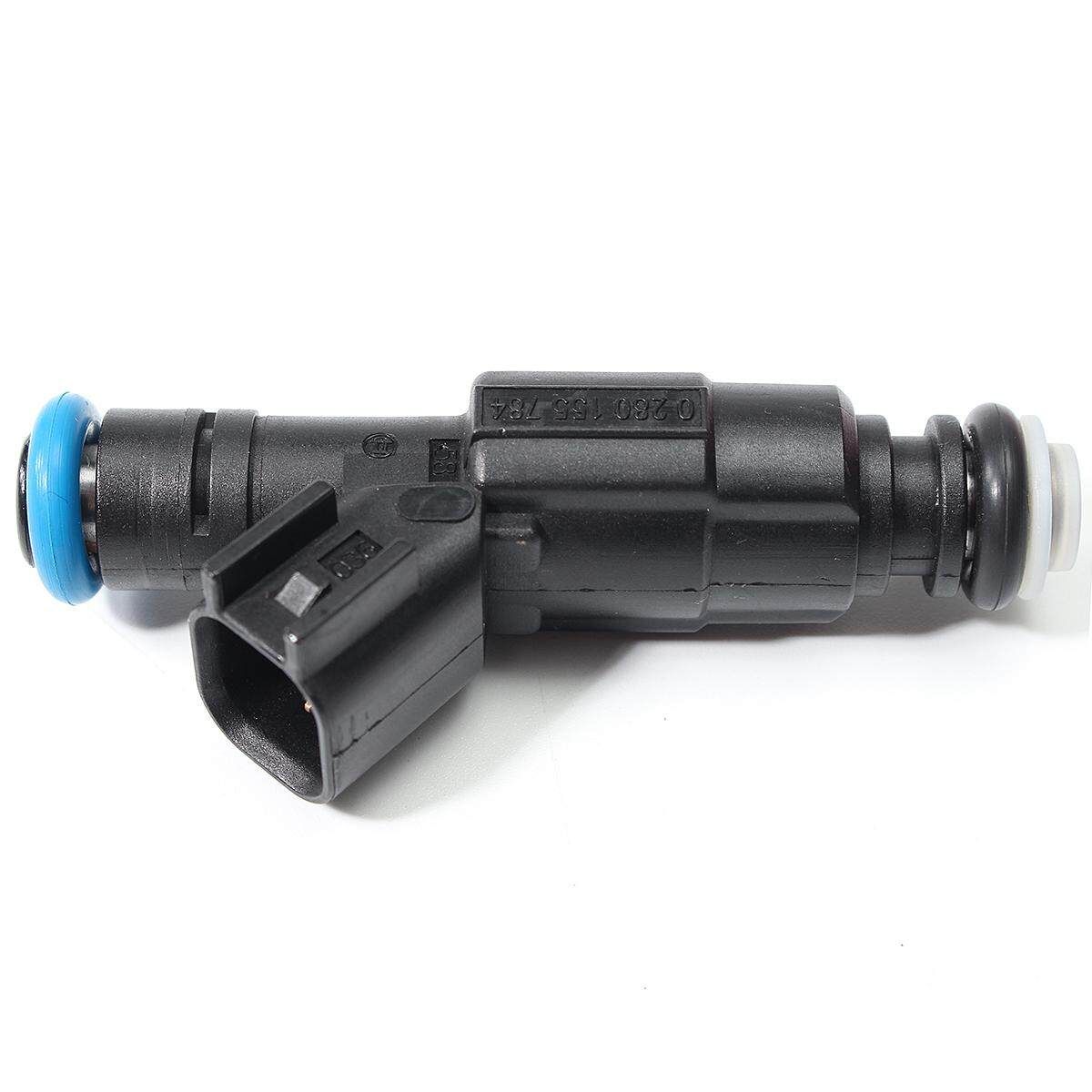 Set Of 6 4-Hole Upgrade Fuel Injectors For 99-04 4.0L Jeep Cherokee Black