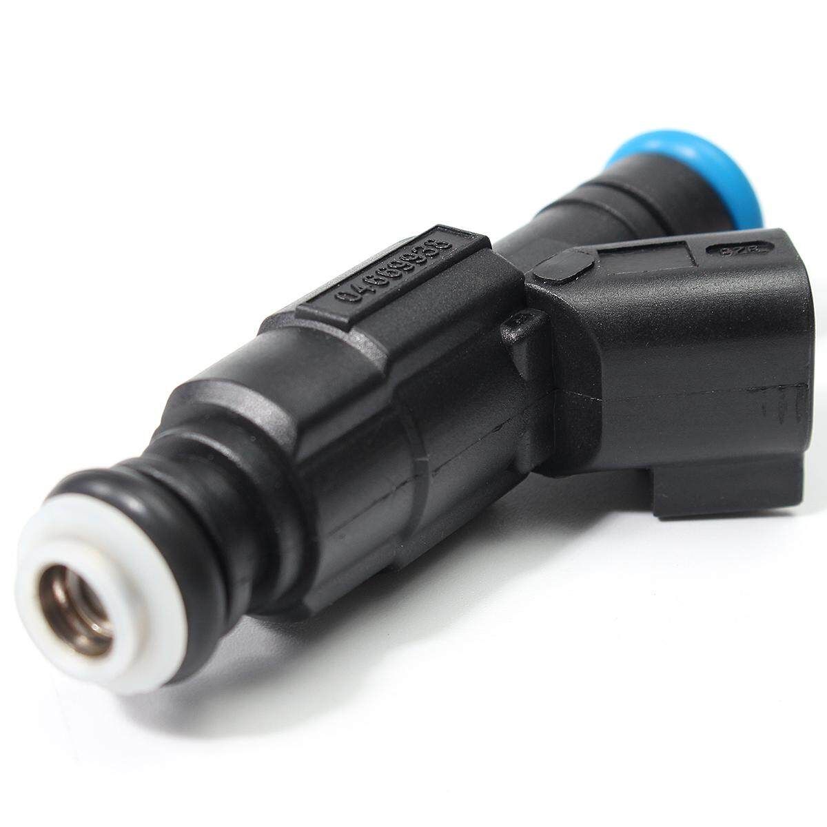 Set Of 6 4-Hole Upgrade Fuel Injectors For 99-04 4.0L Jeep Cherokee Black