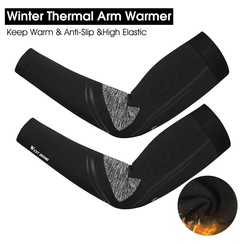 WEST BIKING Sports Arm Sleeves Winter Leg Cover Cycling Windproof Leg Sleeve Arm Sleeves Set Outdoor Fitness Sleeve