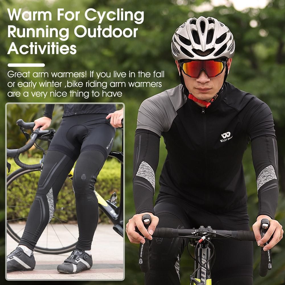 WEST BIKING Sports Arm Sleeves Winter Leg Cover Cycling Windproof Leg Sleeve Arm Sleeves Set Outdoor Fitness Sleeve