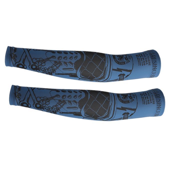 REALTOO Summer Cycling Sunscreen Arm Sleeve Floral Printed Arm Sleeve Cuff Blue