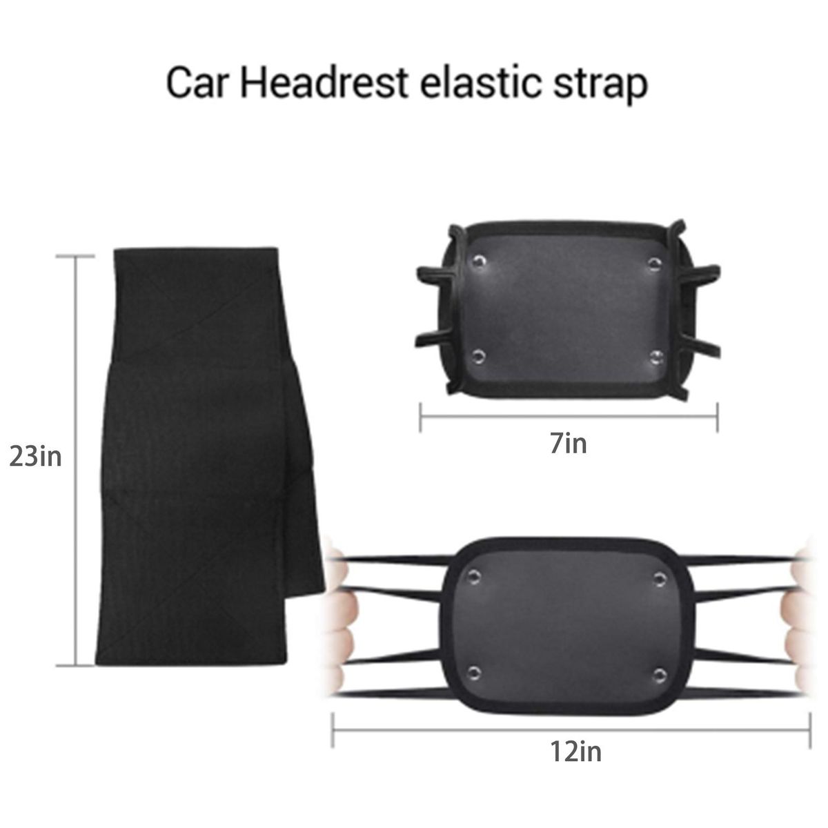 Car Headrest Mount Holder, Tablet Holder for Kids in Car Headrest Back Seats, Anti-Slip Elastic Strap and Holding Net,Tablet Cover Angle Adjustable Fits All 7 Inch to 10.5 Inch Tablets