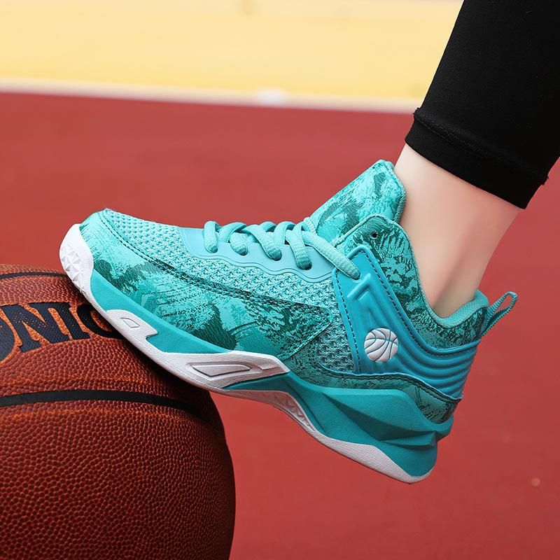 Boys basketball shoes mesh breathable sneakers Green