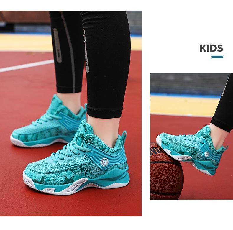 Boys basketball shoes mesh breathable sneakers Green