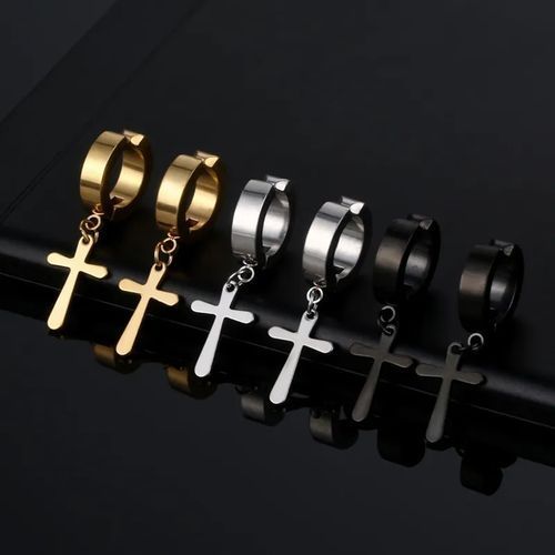 Classy Silver Gold Black Unisex Magnetic Shape Ear Clip Stainless Steel Men Women Non Piercing Earring Fashion Jewelry Punk Rock Style Guys Earrings
