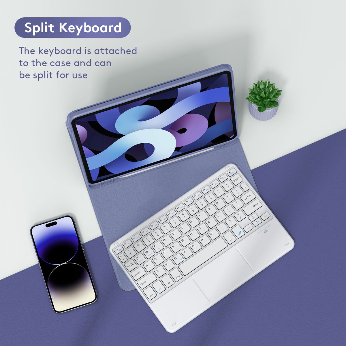Wireless BT Keyboard USB Keypad With PU Leather Protecting