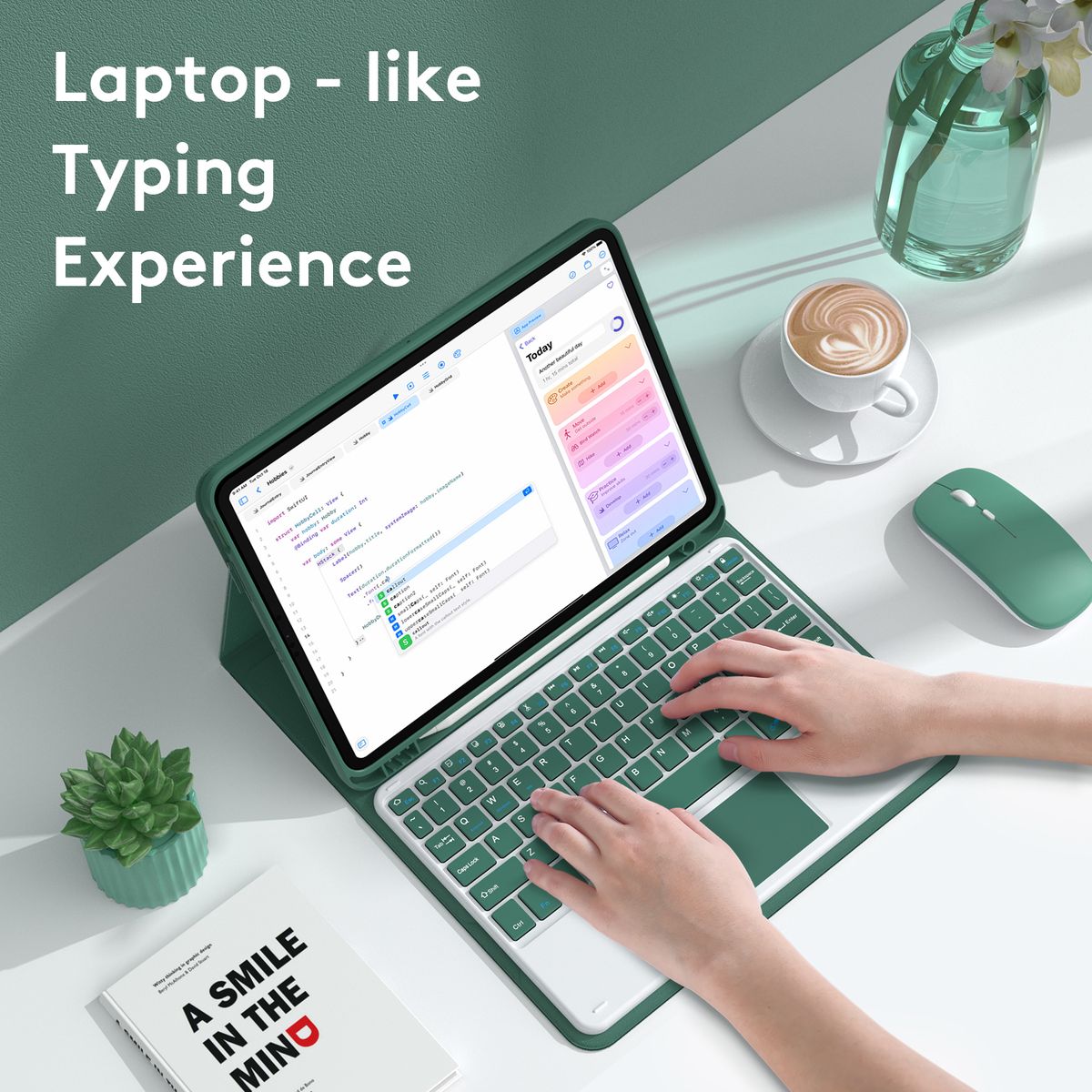 Wireless BT Keyboard USB Keypad With PU Leather Protecting