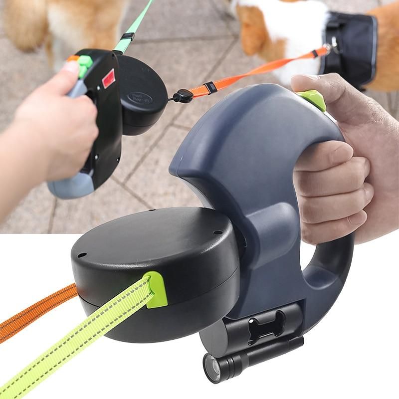 3 Color Retractable Dual Double Pet Leash Rope Zero Tangle Walk For Two Dog Walk The Dog Adjustable Pet Leash Pet Supplies