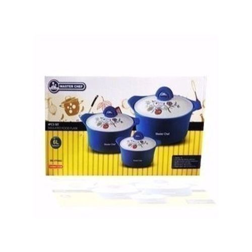 Insulated Hot-Cold Preserving Food Flask Serving Dish-  Set Of 3
