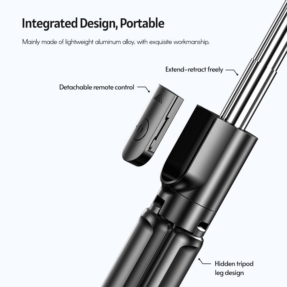 Mini 5-Section Extendable Selfie Stick Integrated With