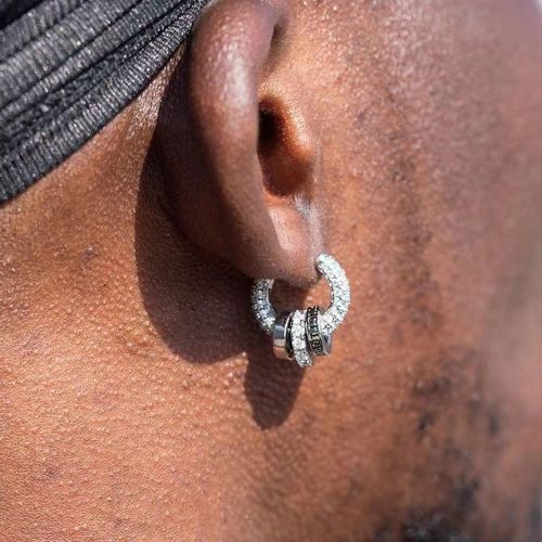 Starring Diamond Earrings Personality Fashion Simple Tide Men And Women Ear Hoop