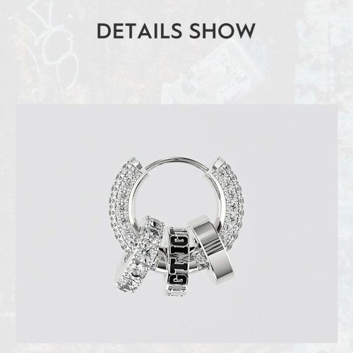 Starring Diamond Earrings Personality Fashion Simple Tide Men And Women Ear Hoop