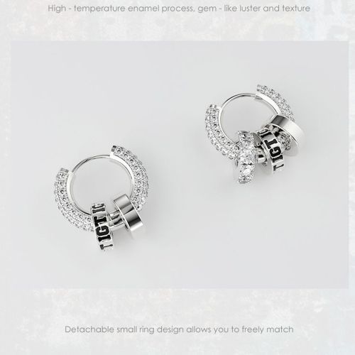 Starring Diamond Earrings Personality Fashion Simple Tide Men And Women Ear Hoop